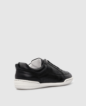 Stefano Ricci Kids black leather sneakers YRU02G899VTSSK