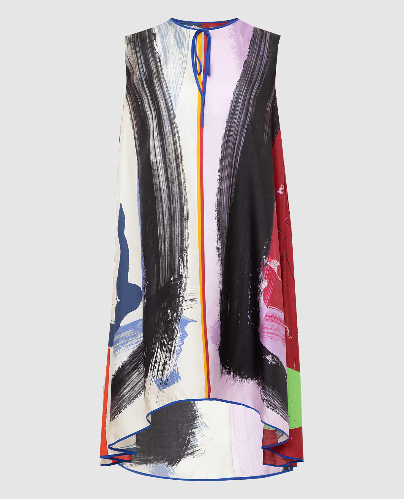 

Polly A-Line Silk Dress in Abstract Print Roksanda, White