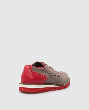 Stefano Ricci Children's leather brogues with contrast inserts YRU591G844VHVH