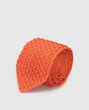 Stefano Ricci Children's orange silk tie YCRM1600SETA