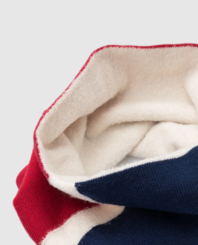 Stefano Ricci Children's red wool collar with emblem KYS8302SCASY6482