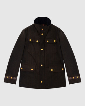 Stefano Ricci Children's brown checkered jacket YXJ6K00030HTCERA