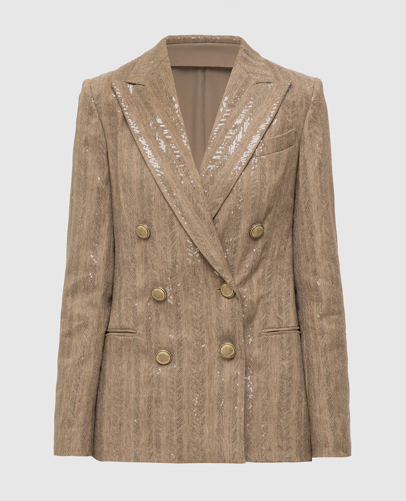 Beige jacket with sequins brunello cucinelli