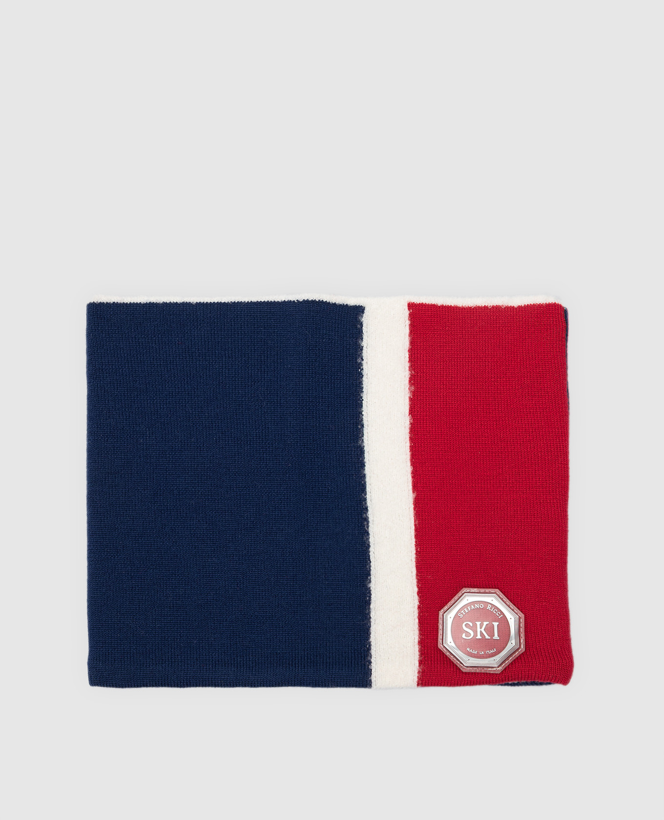 Children's blue wool collar with emblem stefano ricci