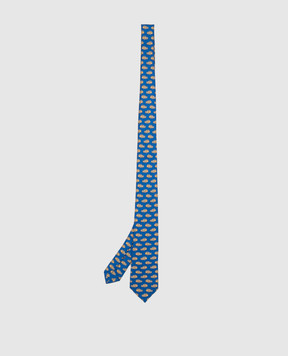 Stefano Ricci Children's blue silk set of patterned tie and shawl YDHNG400
