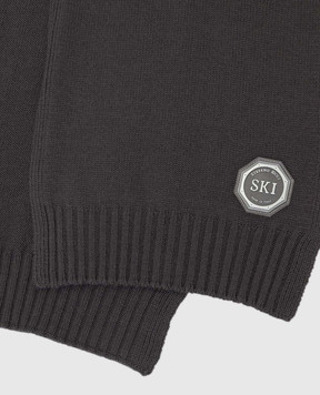 Stefano Ricci Children's dark gray cashmere scarf YAK6S10SCIF6SA04