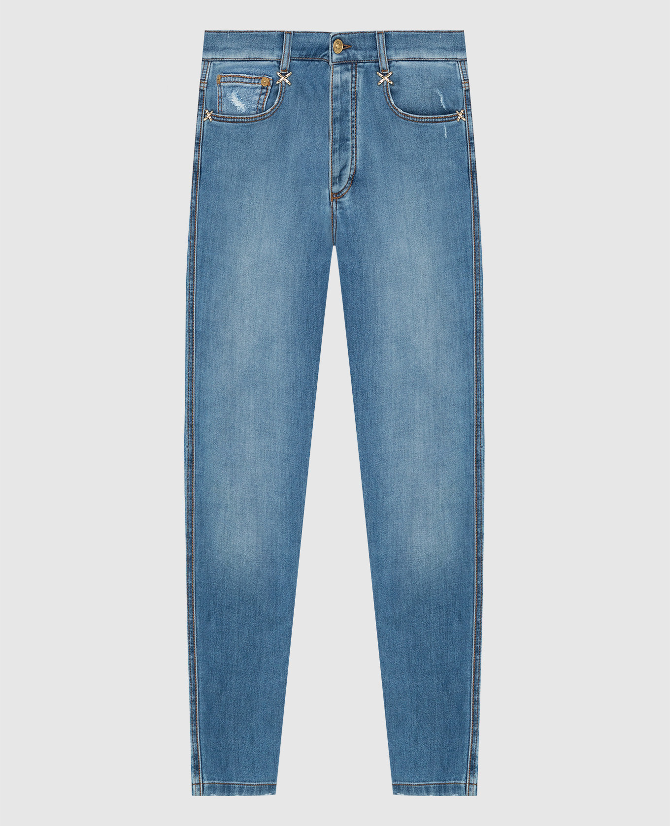 

Ripped effect boyfriend jeans Ermanno Scervino, Light blue
