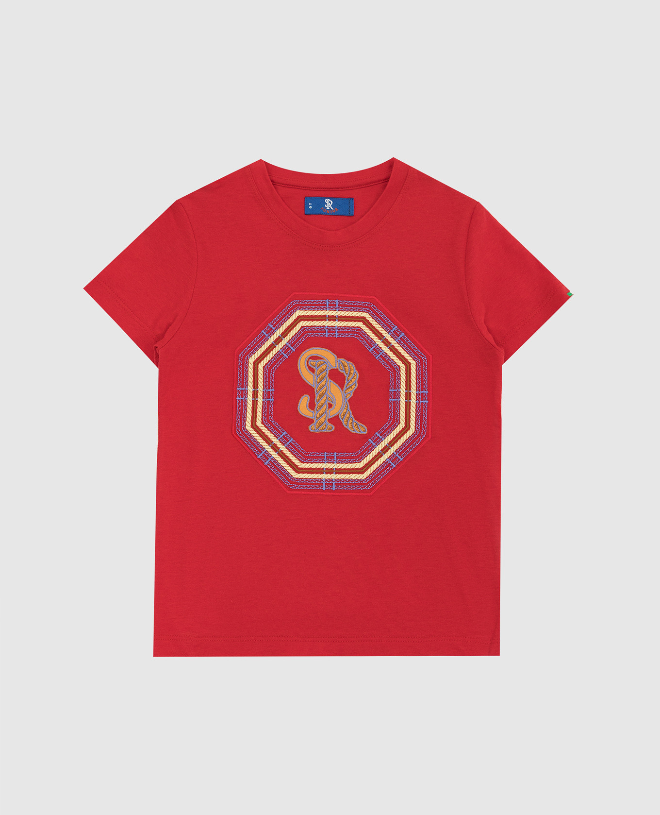 

Children's red t-shirt with monogram embroidery Stefano Ricci