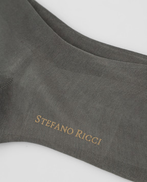 Stefano Ricci Gray ribbed socks C009UN0006C009UN