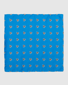 Stefano Ricci Children's blue silk set of patterned tie and shawl YDHNG600
