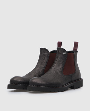 Stefano Ricci Monogram Children's Leather Chelsea YRU10G868RC