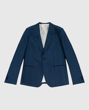 Stefano Ricci Children's dark turquoise silk jacket Y2RF372000HC3426