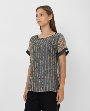Peserico Patterned layered top S06152J0B8336