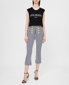 Balmain Navy blue trousers RF25140C084