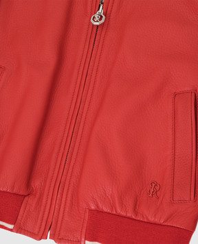 Stefano Ricci Children's red leather bomber jacket YDJ92001005110