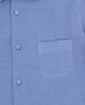 Stefano Ricci Children's blue linen shirt YC005972L1180