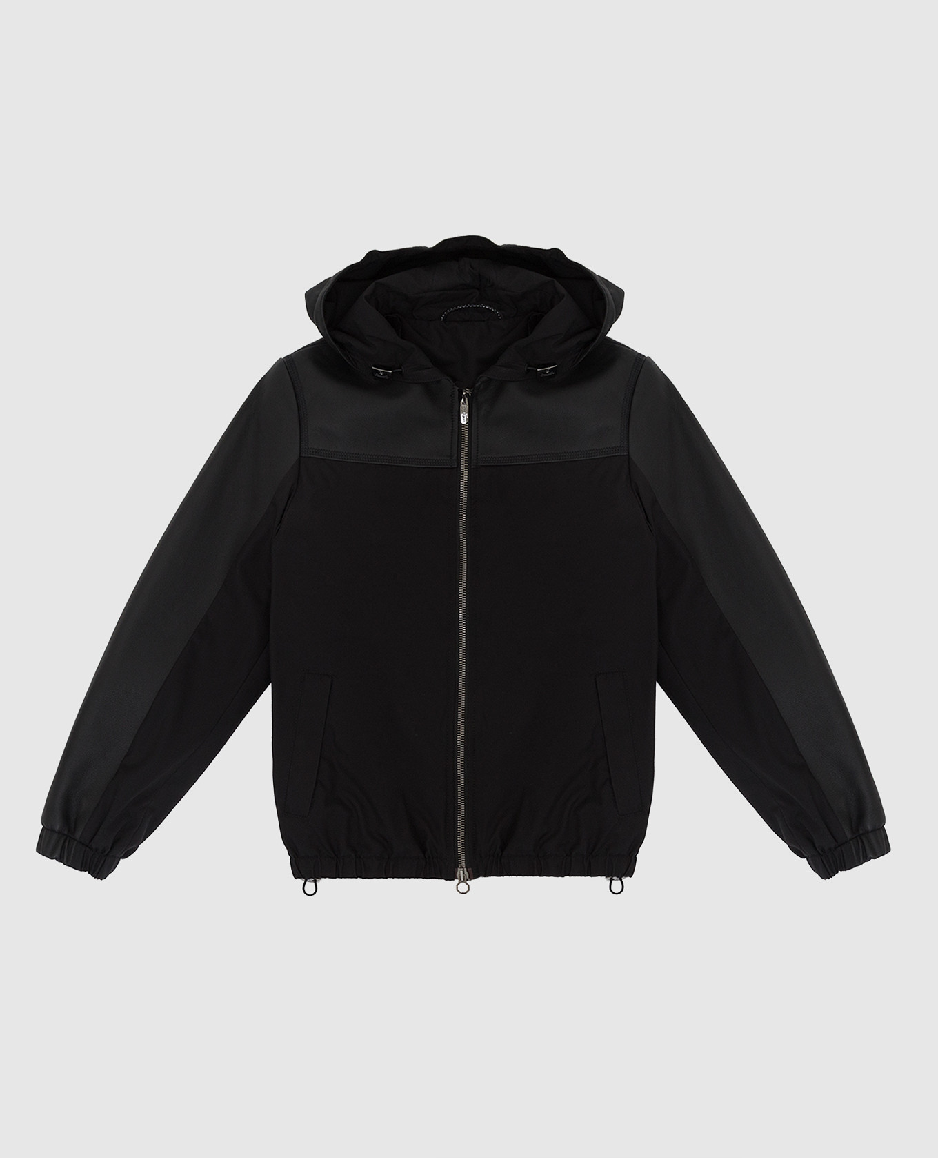 Children's silk jacket with leather inserts stefano ricci