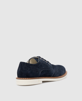 Stefano Ricci Children's dark blue suede brogues YRU04G835SD