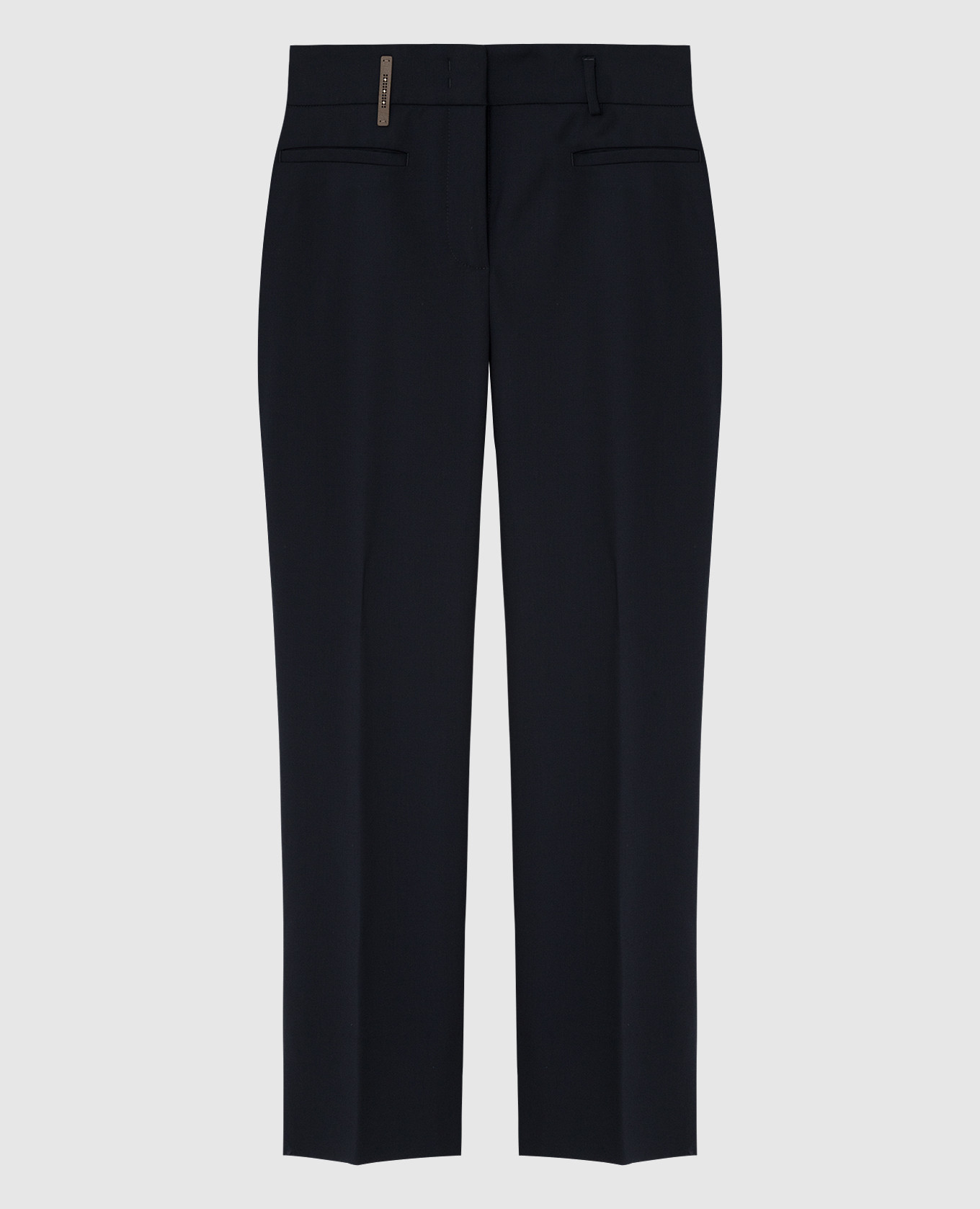 Navy blue wool trousers peserico