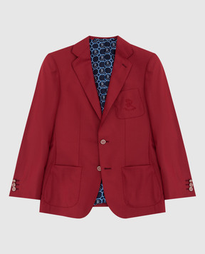 Stefano Ricci Monogram children's light burgundy wool jacket Y3RF376R00HC2975