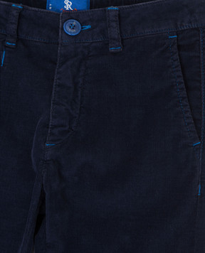 Stefano Ricci Children's Navy Blue Corduroy Pants YUT7200080BAR010