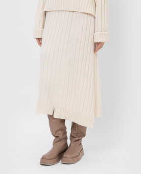The Row Dejan asymmetric cashmere skirt 5782Y120