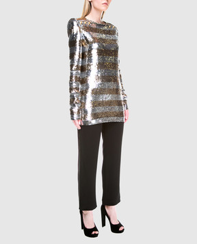 Balmain Silver blouse with sequins 131513