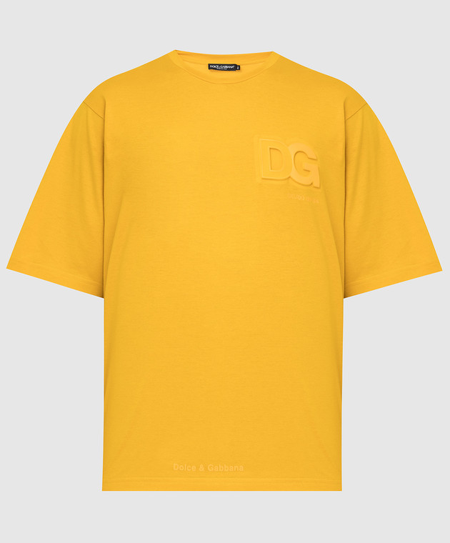 Dolce&Gabbana - Yellow t-shirt with textured logo G8NB3ZFU7EQ