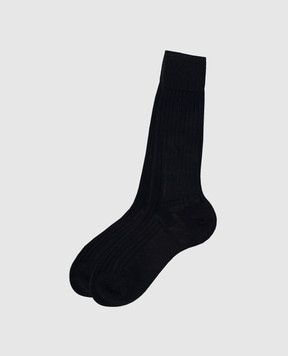 Stefano Ricci Navy blue ribbed socks C009UN0001C009UN