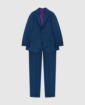 Stefano Ricci Checked wool and cashmere children's suit Y1SF732900BI19HC