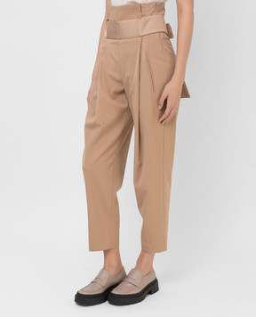 Peserico Beige high waist trousers P047833465A