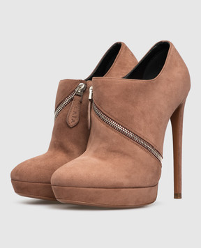 Alaia Beige suede ankle boots 4W3N047CC05