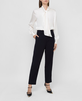 Balmain Navy blue trousers UF15172V093