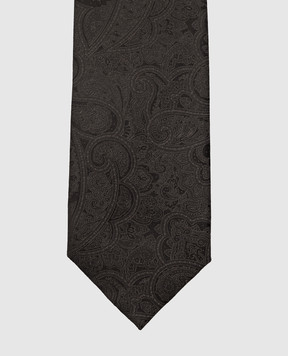 Stefano Ricci Children's silk dark gray patterned tie YCCX94102