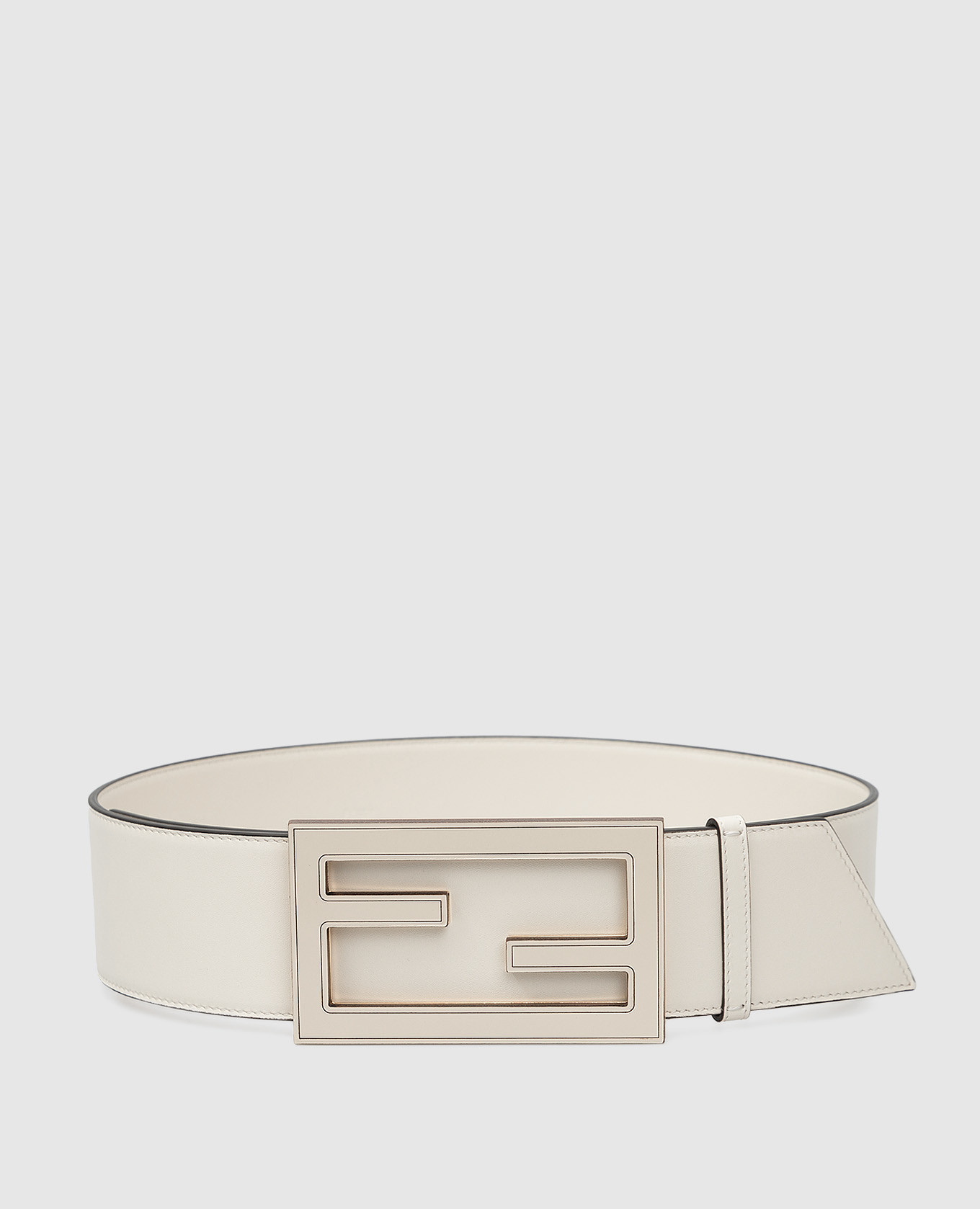 

Leather belt with monogram logo Fendi, Beige