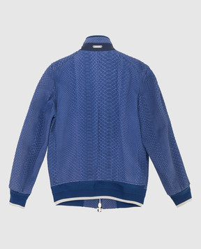 Stefano Ricci Children's blue python leather jacket YDJ8200030PITNBK