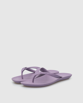 A.Testoni Lilac embossed logo slippers WS0000298918