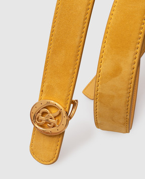 Stefano Ricci Children's reversible mustard suede belt Y301SDC503O