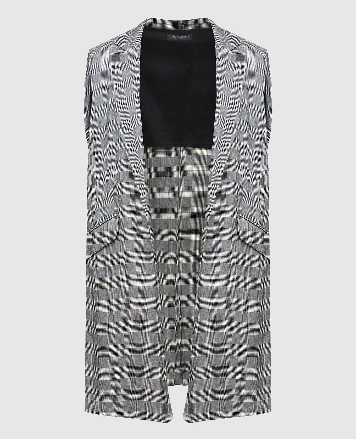 

Long Windsor check vest Marina Rinaldi, Grey