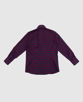 Stefano Ricci Children's blue checked shirt YC005764LJ2028