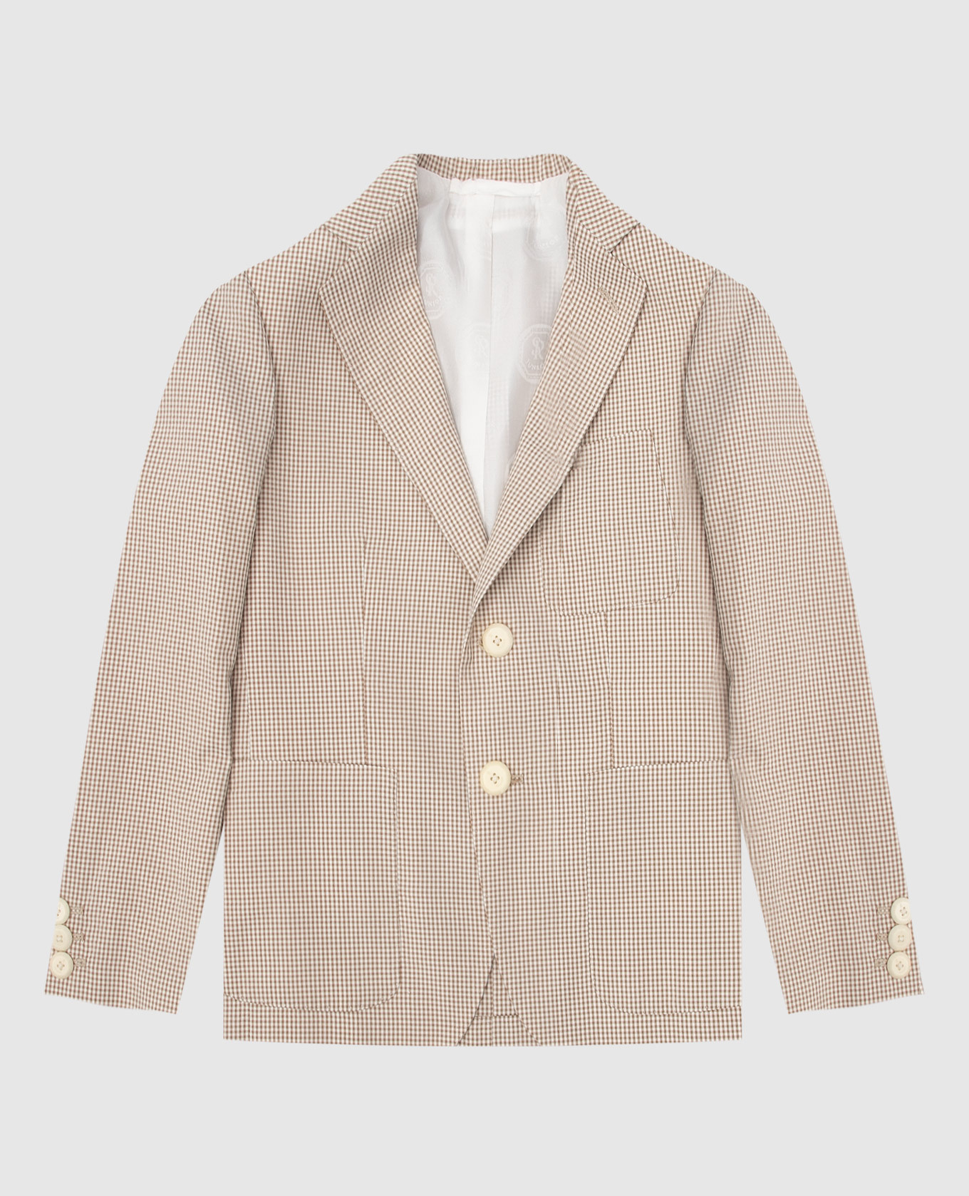 

Checked silk blazer for kids Stefano Ricci, Beige