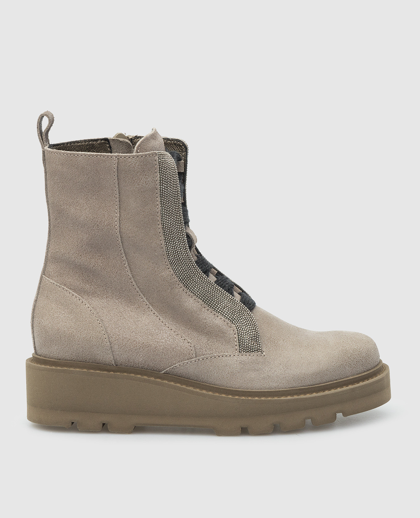 Children's leather boots with chains brunello cucinelli