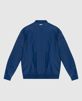 Stefano Ricci Children's blue leather bomber jacket YTJ8200010NPPON