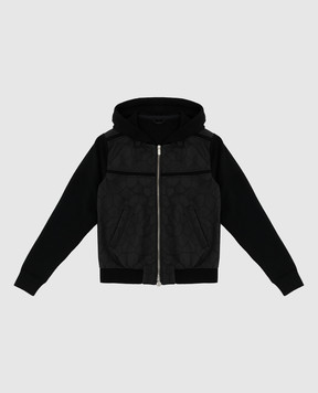 Stefano Ricci Children's black cashmere, silk and leather jacket YTJ8200030MANP