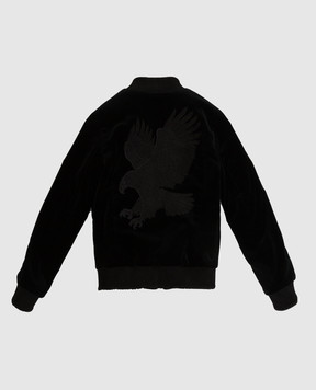 Stefano Ricci Children's velor bomber jacket with suede inserts YDJ7400020CT800