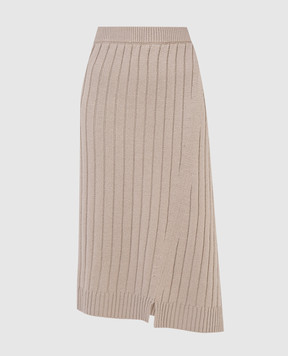 The Row Dejan Beige Asymmetric Cashmere Skirt 5782Y120