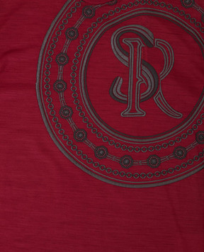 Stefano Ricci Children's burgundy wool T-shirt with emblem embroidery YNH0300320WV