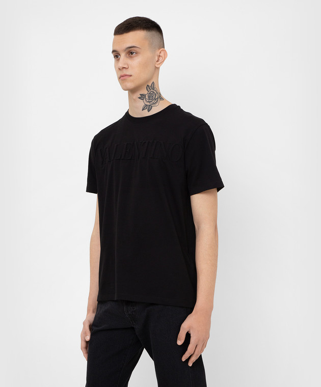 Valentino - Valentino Embossed black t-shirt with logo XV3MG08Y843