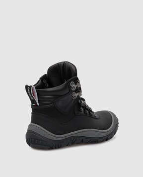Stefano Ricci Children's black boots with emblem YRU6SG800GOTEVH