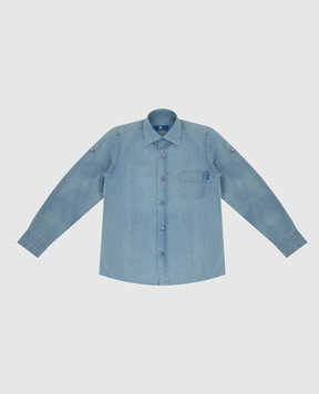 Stefano Ricci Children's denim shirt with emblem YC003574EX1400